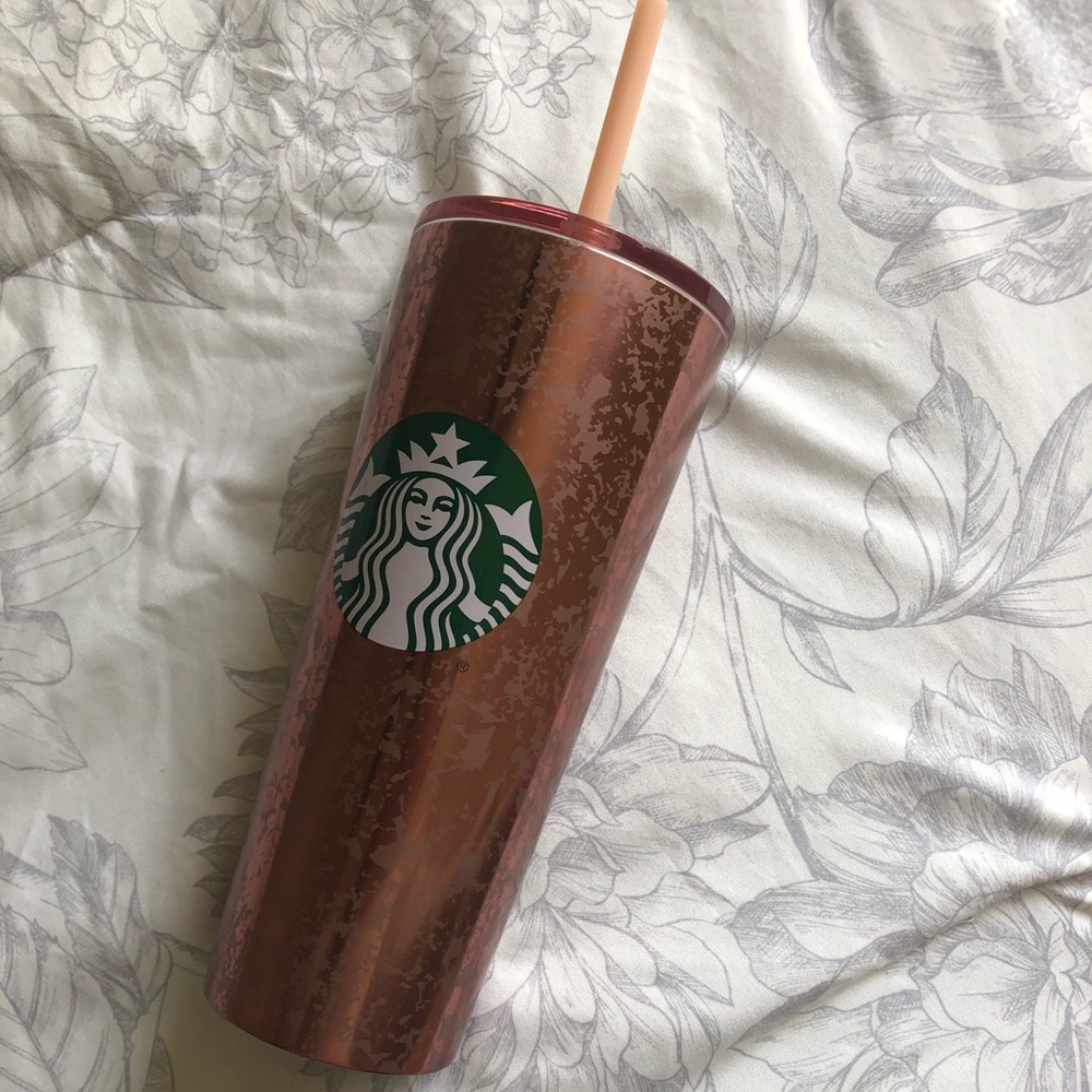 Starbucks Holiday 2019 Marble Rose Gold Tumbler